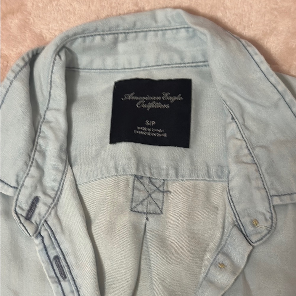 American Eagle Light Blue Button-Up Shirt - Picture 2 of 2